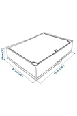 IKEA Dekoratif Beyaz-gri Kare Desenli Saklama Kutusu, Hurç, 71x51x18 Cm - 6