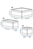 IKEA Premium Ürün Dayanıklı Sağlam Şık Tasarım Kumaş Dolap Çekmece Düzenleyici 6 Parça Kutu Seti SKUBB - 4