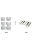 IKEA Finsmak Fener Mumluk Saydam Cam 6 adet + Jamlık Açık Bej 3.5 Saat Vanilya Kokulu Mum 30 Adet - 1