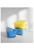 IKEA Glis Kapaklı Kutu, Sarı-Mavi 17x10 cm 3 Parça - 2