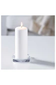 IKEA Cam Glasıg Mum Tabağı Cam 10x10 cm Kare Klasik Sunum Tabağı 1 BPA Free Gri - 1