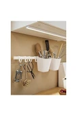 IKEA SUNNERSTA beyaz duvar rayı 4 kancalı ve 2 kutulu set - 2
