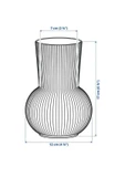 IKEA Premium Ürün Küçük Boy 17 Cm Desenli Yüzey Yuvarlak Modern Cam Vazo - 5