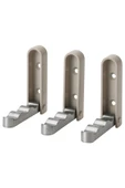 IKEA 3 Adet Katlanabilir Kanca Askı Seti Bej Derinlik: 8.5 Cm Yükseklik: 9 Cm Alüminyum Akrilik Kaplama - 1