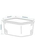 IKEA Dikdörtgen kapaklı saklama kutusu, şeffaf gri-mavi, 18x24x12 cm/3.5 lt - 7