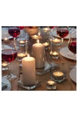 IKEA 10 Adet Tealight Mumluk 5x5x3,5 Cm İkea 10'lu Set Şeffaf Cam Mumluk Mum Tabağı - 5