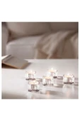 IKEA 10 Adet Tealight Mumluk 5x5x3,5 Cm İkea 10'lu Set Şeffaf Cam Mumluk Mum Tabağı - 4
