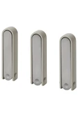 IKEA 3 Adet Katlanabilir Kanca Askı Seti Bej Derinlik: 8.5 Cm Yükseklik: 9 Cm Alüminyum Akrilik Kaplama - 3