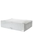 IKEA Dekoratif Beyaz-gri Kare Desenli Saklama Kutusu, Hurç, 71x51x18 Cm - 2