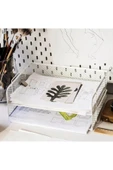 IKEA 4 Adet Metal Evrak Rafı 34x24x7 Cm İkea 4'lü Set Katlı Dosyalık Beyaz Raf Çelik Dosyalama - 5