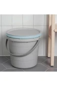 IKEA Pepprıg 3 Parça Kapaklı Kova Seti Temizlik Kovası Gri/mavi - 2