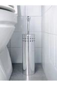 IKEA 2'li Banyo Seti - Çöp Kovası & Tuvalet Fırçası - Paslanmaz Çelik 4 litre Gri - 6