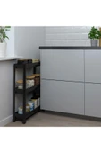 IKEA Vesken Servis Sehpası, Tekerlekli Çok Amaçlı Raf Siyah, 54x18x71 Cm - 2