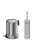 IKEA 2'li Banyo Seti - Çöp Kovası & Tuvalet Fırçası - Paslanmaz Çelik 4 litre Gri - 2