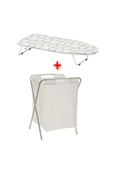 IKEA Mini Ütü Masası Uzunluk 73 cm + Katlanır Ayaklı Çamaşır Sepeti 50 Lt İkea Set - 1