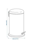 IKEA Banyo & Mutfak Çöp Kovası Büyük Boy Çelik Malzeme 45cm 12 Litre Koyu Gri - 7
