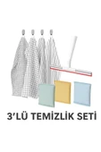 IKEA 3'lü Temizlik Seti | RINNIG 4'lü Temizlik Bezi + LILLNAGGEN Cam Silecek + PEPPRIG 3'lü Sünger - 1