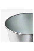 IKEA Galvanizli Gümüş Renk Saksı Bitki Çiçek Saksısı 9 Cm Çelik Gri Saksı - 2