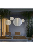 IKEA Solvınden 45 Cm Beyaz Solar Güneş Enerjili Led Sarkıt Lamba Bahçe Teras Balkon Lambası 45 Cm - 3