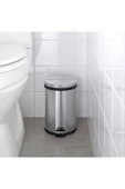 IKEA 2'li Banyo Seti Çöp Kovası Tuvalet Fırçası Paslanmaz Çelik 5 litre Gri - 4