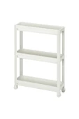 IKEA Vesken Servis Sehpası, Tekerlekli Çok Amaçlı Raf Beyaz, 54x18x71 Cm - 4