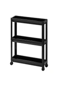 IKEA Vesken Servis Sehpası, Tekerlekli Çok Amaçlı Raf Siyah, 54x18x71 Cm - 1