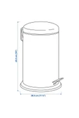IKEA 2'li Banyo Seti Çöp Kovası Tuvalet Fırçası Paslanmaz Çelik Büyük Boy 12 litre 45 cm - 8