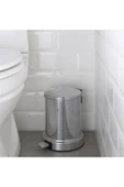 IKEA 2'li Banyo Seti - Çöp Kovası & Tuvalet Fırçası - Paslanmaz Çelik 4 litre Gri - 4