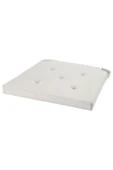 IKEA Ekru Renk Sandalye Minderi 35/42x40x4 Cm Cırt Cırtlı Bant , Pamuk - 1