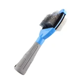 Zampa Çift Taraflı Kedi ve Köpek Mavi Bakım Fırçası 20x9cm - 1