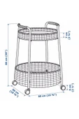 IKEA Lubban Tekerlekli Yan Sehpa, Rattan-antrasit - 6