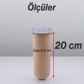 Bohem Doğal Ahşap Silindir Ayak 20 cm Aparat Dahil Mobilya Koltuk Kanepe Sehpa Masa Ayağı Ayakları thumbnail 5