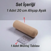 Bohem Doğal Ahşap Silindir Ayak 20 cm Aparat Dahil Mobilya Koltuk Kanepe Sehpa Masa Ayağı Ayakları thumbnail 6