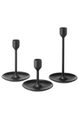 IKEA Fulltalıg Şamdan Üçlü Siyah - 2