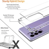 Samsung Galaxy A52 Uyumlu Darbe Önleyici Sararmaya Dayanıklı Airbag Korumalı Ultra Slim TPU Şeffaf Silikon Kılıf - 3