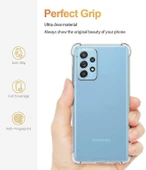 Samsung Galaxy A52 Uyumlu Darbe Önleyici Sararmaya Dayanıklı Airbag Korumalı Ultra Slim TPU Şeffaf Silikon Kılıf - 7