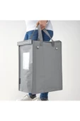 IKEA Polipropilen Dımpa Çamaşır Sepeti Üçlü Set, Beyaz-koyu Gri-açık Gri Beyaz 35 x 35 35 L Plastik SİLİ - 2