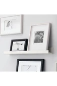 IKEA Beyaz 55 Cm Raf Fotoğraf Resim Çerçevesi Tablo Biblo Kitap Için Ahşap Duvar Rafı - 1