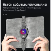 Polham RGB Işıklı Isı Göstergeli Tablet ve Telefon Uyumlu 7000RPM Ultra Güçlü Soğutucu Fan, Ultra Sessiz - 2