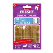 Freshy Dental Twist Doğal Burgu Çubuk Köpek Ödülü 300gr 50li - 1