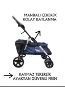 Tommy Evcil Hayvan Arabası 74,5x46,5x97,5cm Lacivert Max 15kg - 3