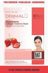 DERMAL Aydınlatıcı ve Arındırıcı Çilek Özlü Kolajen Maske 23gr - 1