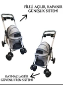 Tommy Evcil Hayvan Arabası 74,5x46,5x97,5cm Gri Max 15 Kg - 2