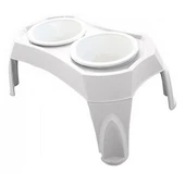 M-Pets Combi Ayaklı Melamin Mama Kabı 2x1500ml Beyaz - 1