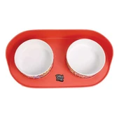 M-Pets Altitude Urban Style Standlı Mama Kabı 2x450ml Kırmızı - 3