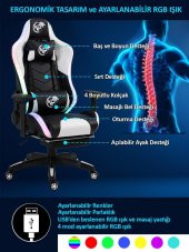 NPO GC3001BW Masajlı,RGB,4D Kolçaklı,Ayak Destekli Oyuncu Koltuğu - 12