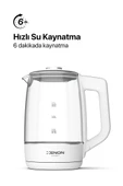 Xenon Smart Akıllı Cam Kettle 1.7 lt Wi-Fi 2200 W App Kontrol Sesli Asistan Desteği Cam Su Isıtıcı Beyaz X7103 - 5