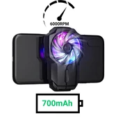 Polham 700mAh Şarjlı RGB Işıklı Sessiz 6000RPM Telefon Soğutucu Fan, Universal 3 Vitesli Süper Soğutucu - 1