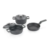 Schafer Retro Cast Mini Döküm Tencere Seti 5 Parça-Gri - 2