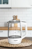 Xenon Smart Akıllı Cam Kettle 1.7 lt Wi-Fi 2200 W App Kontrol Sesli Asistan Desteği Cam Su Isıtıcı Beyaz X7103 - 2